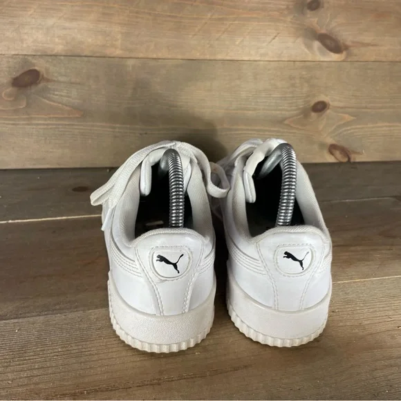 Puma carina Womens size 7.5 shoes white leather comfort casual sneakers - Picture 4 of 8